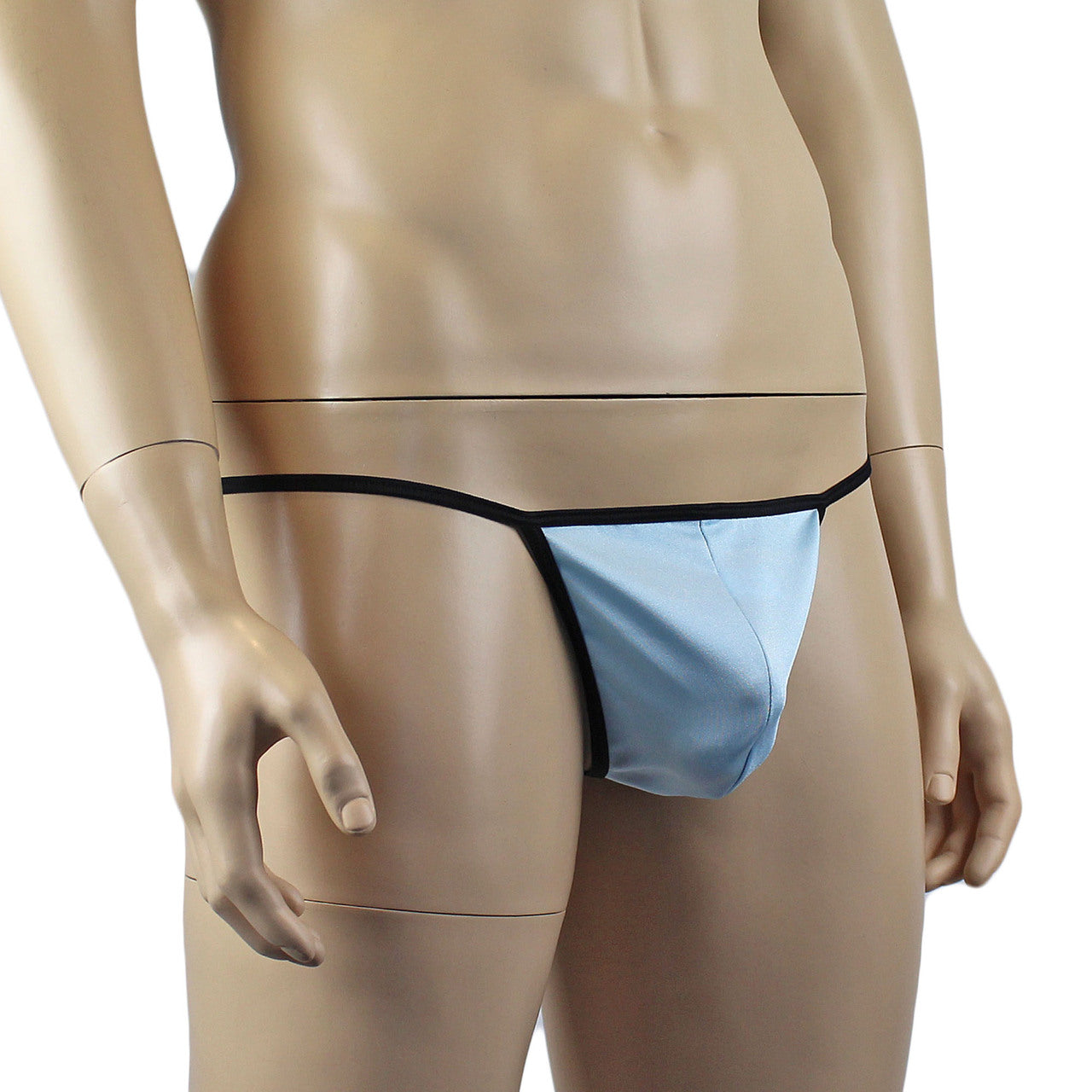 Mens Twinkle Lingerie Pouch G string with Triangle Back & Bow (light blue plus other colours)
