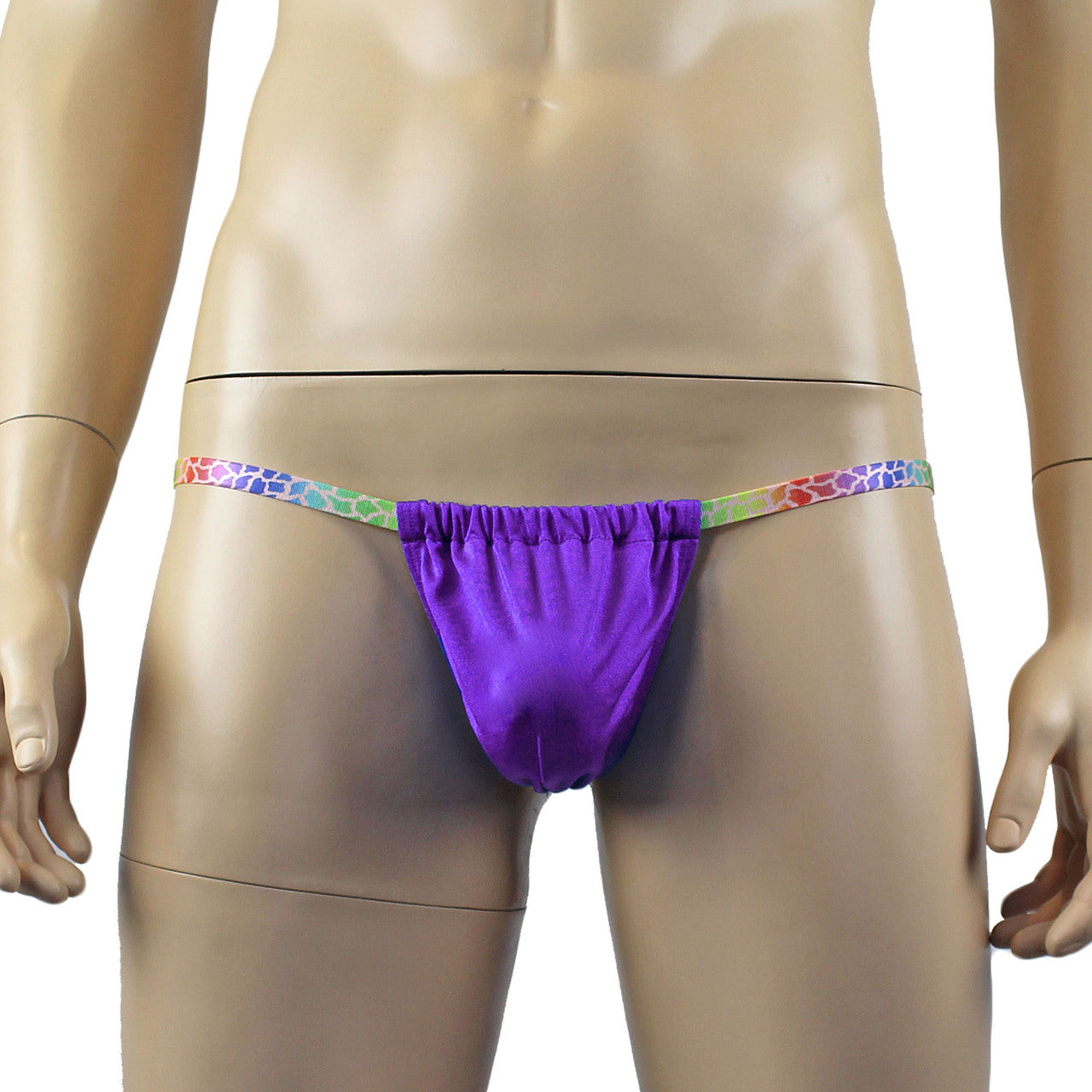 Mens Wild Colourful Adjustable Ball Bag Pouch G string Underwear (purple plus other colours)