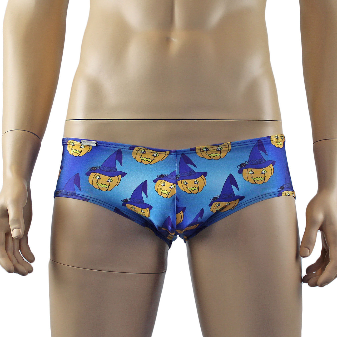 Mens Halloween Witches Pumpkin Face Mini Boxer Briefs